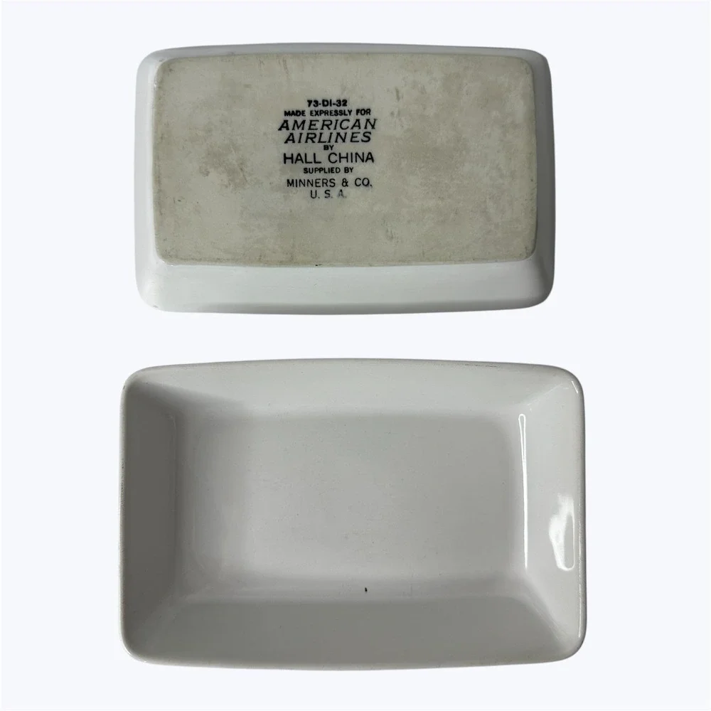 2 American Airlines Hall China Individual Casserole‎ Dishes 73-DI-32 USA Vintage